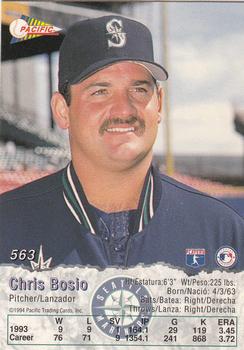 1994 Pacific #563 Chris Bosio Back