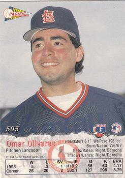 1994 Pacific #595 Omar Olivares Back
