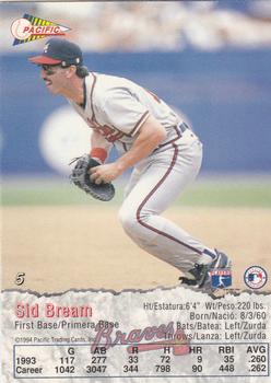 1994 Pacific #5 Sid Bream Back
