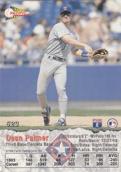 1994 Pacific #623 Dean Palmer Back