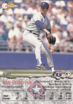 1994 Pacific #624 Bob Patterson Back
