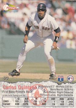 1994 Pacific #63 Carlos Quintana Back