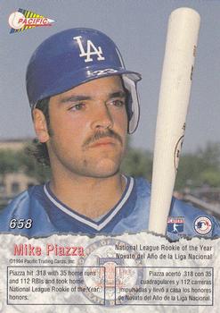 1994 Pacific #658 Mike Piazza Back