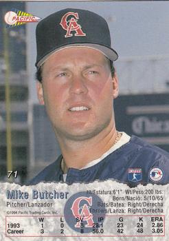 1994 Pacific #71 Mike Butcher Back
