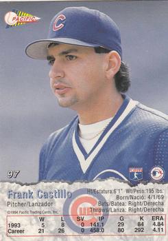 1994 Pacific #97 Frank Castillo Back