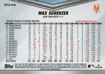 2023 Topps International Trading Card Day #NTCD-B18 Max Scherzer Back