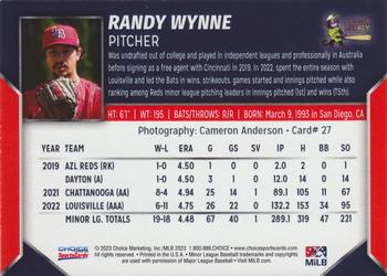 2023 Choice Louisville Bats #27 Randy Wynne Back