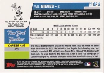 2006 Topps - New York Yankees #1 Wil Nieves Back