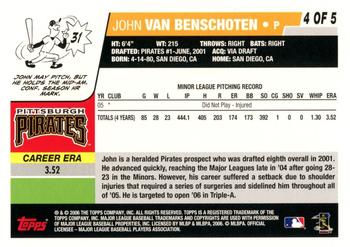 2006 Topps - Pittsburgh Pirates #4 John Van Benschoten Back