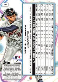 2023 Topps Cosmic Chrome #100 Miguel Cabrera Back
