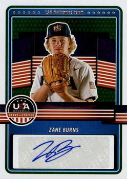 2023 Panini USA Baseball Stars & Stripes - 15U National Team Signatures Holo #15U-ZB Zane Burns Front