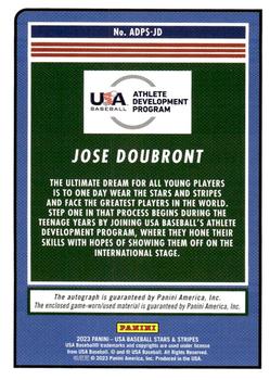 2023 Panini USA Baseball Stars & Stripes - Athlete Development Program Signatures Materials #ADPS-JD Jose Doubront Back