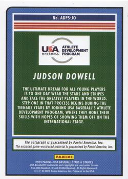 2023 Panini USA Baseball Stars & Stripes - Athlete Development Program Signatures Materials #ADPS-JO Judson Dowell Back