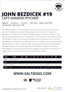 2023 Lincoln Saltdogs #NNO John Bezdicek Back