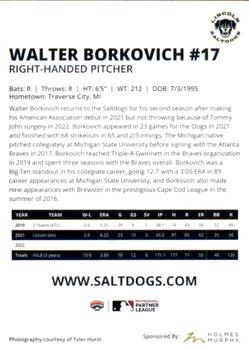 2023 Lincoln Saltdogs #NNO Walter Borkovich Back