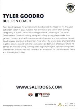 2023 Lincoln Saltdogs #NNO Tyler Goodro Back
