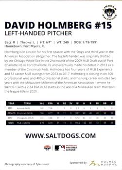 2023 Lincoln Saltdogs #NNO David Holmberg Back