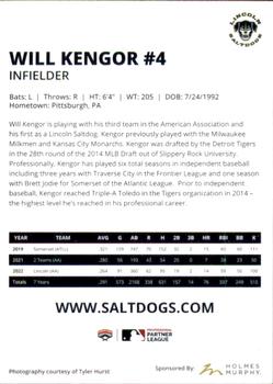 2023 Lincoln Saltdogs #NNO Will Kengor Back