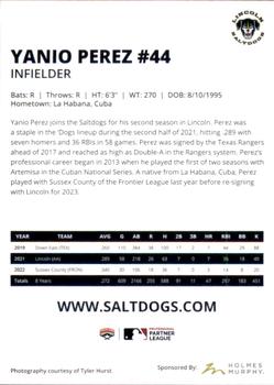 2023 Lincoln Saltdogs #NNO Yanio Perez Back