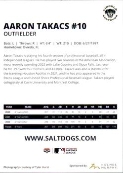 2023 Lincoln Saltdogs #NNO Aaron Takacs Back