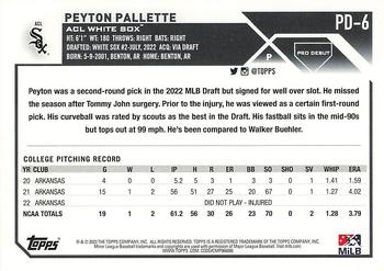 2023 Topps Pro Debut #PD-6 Peyton Pallette Back