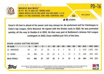 2023 Topps Pro Debut #PD-16 Cesar Prieto Back