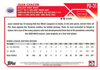 2023 Topps Pro Debut #PD-31 Juan Chacon Back