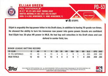 2023 Topps Pro Debut #PD-53 Elijah Green Back