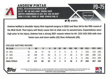 2023 Topps Pro Debut #PD-75 Andrew Pintar Back