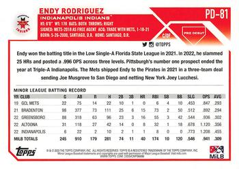 2023 Topps Pro Debut #PD-81 Endy Rodriguez Back