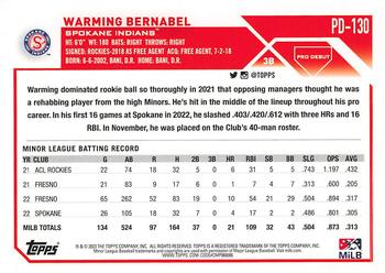 2023 Topps Pro Debut #PD-130 Warming Bernabel Back