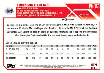 2023 Topps Pro Debut #PD-155 Eddinson Paulino Back