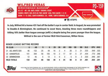 2023 Topps Pro Debut #PD-159 Wilfred Veras Back