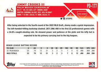 2023 Topps Pro Debut #PD-177 Jimmy Crooks III Back