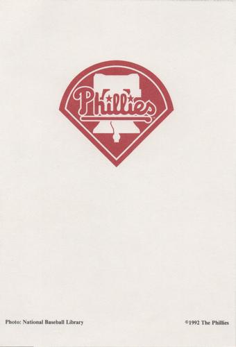 1992 Medford Philadelphia Phillies Photocards - ALS Autograph Party #NNO Joe Coleman Sr. Back