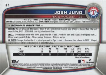 2023 Bowman Chrome #21 Josh Jung Back