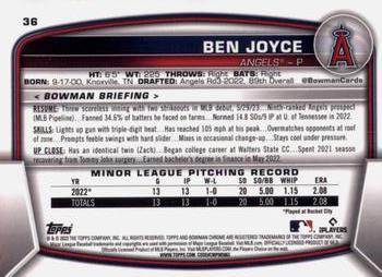 2023 Bowman Chrome #36 Ben Joyce Back