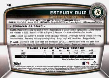 2023 Bowman Chrome #46 Esteury Ruiz Back