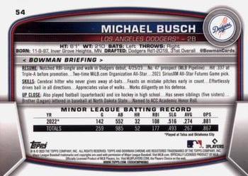 2023 Bowman Chrome #54 Michael Busch Back