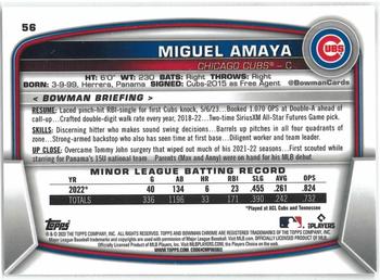 2023 Bowman Chrome #56 Miguel Amaya Back