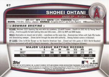 2023 Bowman Chrome #67 Shohei Ohtani Back