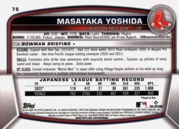2023 Bowman Chrome #75 Masataka Yoshida Back