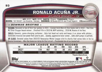2023 Bowman Chrome #93 Ronald Acuña Jr. Back