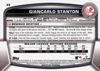 2023 Bowman Chrome #99 Giancarlo Stanton Back