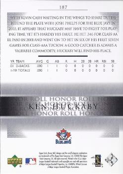 2002 Upper Deck Rookie Debut - 2002 Upper Deck Honor Roll Update #187 Ken Huckaby Back