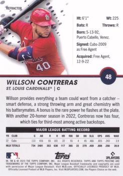 2023 Topps Pristine - Refractor #48 Willson Contreras Back