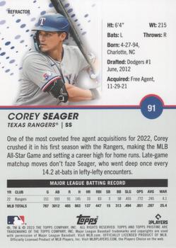 2023 Topps Pristine - Refractor #91 Corey Seager Back