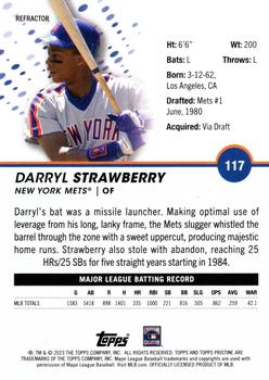 2023 Topps Pristine - Refractor #117 Darryl Strawberry Back