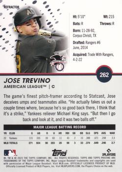 2023 Topps Pristine - Refractor #262 Jose Trevino Back