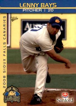 2008 MultiAd Sioux Falls Canaries #4 Lenny Bays Front
